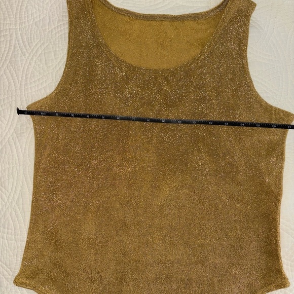 Glitter gold  Metallic Vintage Women's Tank Top Large - Picture 3 of 6